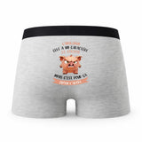 Caleçon Lurologue Caractère de Cochon - Humour Boxer Gris Idée Cadeau
