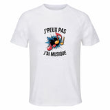 Maillot de Sport Homme Musique J'peux Pas - T-Shirt Respirant Polyester Manches Courtes - Cadeau Sportif Anniversaire Noël Fête des Pères