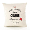 Housse de Coussin Premium Celine d'amour - Coton Canvas Fairtrade Beige Idée Cadeau Décoration Canapé 40x40