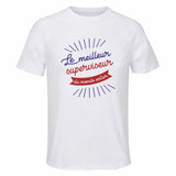 Maillot de Sport Homme Superviseur Meilleur Monde - T-Shirt Respirant Polyester Manches Courtes - Cadeau Sportif Anniversaire Noël Fête des Pères