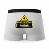 Caleçon Zone Privee De Jean-Louis - Humour Boxer Gris Idée Cadeau