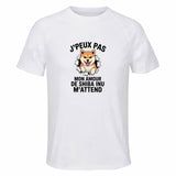 Maillot de Sport Homme Shiba Inu J'peux Pas - T-Shirt Respirant Polyester Manches Courtes - Cadeau Sportif Anniversaire Noël Fête des Pères