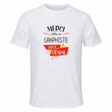 Maillot de Sport Homme pour Merci Graphiste Genial - T-Shirt Respirant Polyester Manches Courtes - Cadeau Sportif Anniversaire Noël Fête des Pères