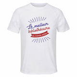 Maillot de Sport Homme pour Bibliothecaire Meilleur Monde - T-Shirt Respirant Polyester Manches Courtes - Cadeau Sportif Anniversaire Noël Fête des Pères
