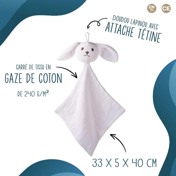 Doudou Bébé Lapin Berangere Cou Monte Girafe Cadeau Naissance Fille Nouveau Né