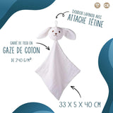 Doudou Bébé Lapin Yanis Bouille Hérisson Gaze de Coton Cadeau Baby Shower