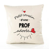 Housse de Coussin Premium Prof d'amour - Coton Canvas Fairtrade Beige Idée Cadeau Décoration Canapé 40x40