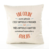 Housse de Coussin Premium Une Coline Aussi géniale - Coton Canvas Fairtrade Beige Idée Cadeau Décoration Canapé
