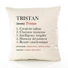 Housse de Coussin Premium Tristan Définition - Coton Canvas Fairtrade Beige Idée Cadeau Décoration Canapé