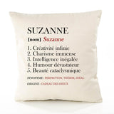 Housse de Coussin Premium Suzanne Définition - Coton Canvas Fairtrade Beige Idée Cadeau Décoration Canapé