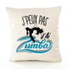 Housse de Coussin Premium Zumba Version Blanc - Coton Canvas Fairtrade Beige Idée Cadeau Décoration Canapé