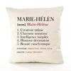 Housse de Coussin Premium Marie-Hélène Définition - Coton Canvas Fairtrade Beige Idée Cadeau Décoration Canapé
