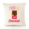Housse de Coussin Premium Chocolat Version Blanc - Coton Canvas Fairtrade Beige Idée Cadeau Décoration Canapé