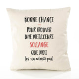 Housse de Coussin Premium Solange n'existe Pas - Coton Canvas Fairtrade Beige Idée Cadeau Décoration Canapé