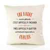 Housse de Coussin Premium Une Madre Aussi géniale - Coton Canvas Fairtrade Beige Idée Cadeau Décoration Canapé