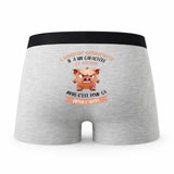 Caleçon Lassistant Administratif Caractère de Cochon - Humour Boxer Gris Idée Cadeau