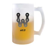 Verre à Bière Walid Lettre Chaine | Chope de Bière Pinte | Idée Cadeau Prénom Motard Biker Mob Anniversaire Papa Collègue Départ Retraite Noël