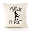 Housse de Coussin Premium Foot Version Blanc - Coton Canvas Fairtrade Beige Idée Cadeau Décoration Canapé