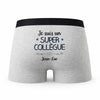 Caleçon Jean - luc Un Super Collègue - Humour Boxer Gris Idée Cadeau