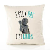 Housse de Coussin Premium Maths Einstein - Coton Canvas Fairtrade Beige Idée Cadeau Décoration Canapé