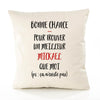 Housse de Coussin Premium Mickael ça n'existe Pas Homme - Coton Canvas Fairtrade Beige Idée Cadeau Décoration Canapé