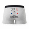 Caleçon Gendarme - Humour Boxer Gris Idée Cadeau Passion