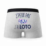 Caleçon Loto - Humour Boxer Gris Idée Cadeau Passion