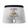 Caleçon Sieste - Humour Boxer Gris Passion Idée Cadeau