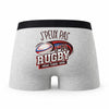 Caleçon Rugby 2 - Humour Boxer Gris Idée Cadeau Passion