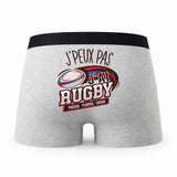 Caleçon Rugby 2 - Humour Boxer Gris Idée Cadeau Passion