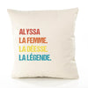 Housse de Coussin Premium Alyssa la Déesse la Légende Vintage - Coton Canvas Fairtrade Beige Idée Cadeau Décoration Canapé