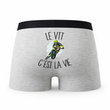 Caleçon VTT - Humour Boxer Gris Passion Idée Cadeau