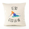 Housse de Coussin Premium Ski - Coton Canvas Fairtrade Beige Idée Cadeau Décoration Canapé