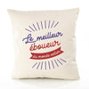Housse de Coussin Premium éboueur Meilleur Monde - Coton Canvas Fairtrade Beige Idée Cadeau Décoration Canapé