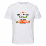 Maillot de Sport Homme Meilleur Bruno Super Pouvoir Cadeau Anniversaire Noël Fête des Pères T-Shirt Respirant Polyester