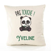 Housse de Coussin Premium Yveline Pas Touche Panda - Coton Canvas Fairtrade Beige Idée Cadeau Décoration Canapé 40x40