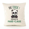 Housse de Coussin Premium Marie-Claude Pas Touche Panda - Coton Canvas Fairtrade Beige Idée Cadeau Décoration Canapé 40x40