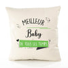 Housse de Coussin Premium Meilleur Baby de Tous Les Temps 2 - Coton Canvas Fairtrade Beige Idée Cadeau Décoration Canapé