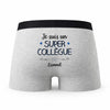 Caleçon Lionnel Un Super Collègue - Humour Boxer Gris Idée Cadeau