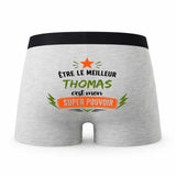 Caleçon gris Meilleur Thomas Super Pouvoir Cadeau homme Boxer Humour Papa