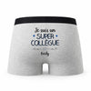 Caleçon Fredy Un Super Collègue - Humour Boxer Gris Idée Cadeau