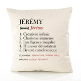 Housse de Coussin Premium Jérémy Définition - Coton Canvas Fairtrade Beige Idée Cadeau Décoration Canapé 40x40