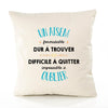 Housse de Coussin Premium Un Atsem Impossible à Oublier - Coton Canvas Fairtrade Beige Idée Cadeau Décoration Canapé