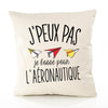Housse de Coussin Premium Avion en Papier aéronautique Version Blanc - Coton Canvas Fairtrade Beige Idée Cadeau Décoration Canapé