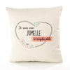 Housse de Coussin Premium Jumelle irremplaçable - Coton Canvas Fairtrade Beige Idée Cadeau Décoration Canapé 40x40
