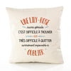 Housse de Coussin Premium Une Lily-Rose Aussi géniale - Coton Canvas Fairtrade Beige Idée Cadeau Décoration Canapé