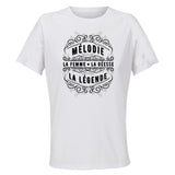 Maillot de Sport Femme Melodie Copie Deesse Legende Noire - T-Shirt Respirant Polyester Manches Courtes - Cadeau Sportive Anniversaire Noël Fête des Mères