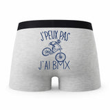 Caleçon BMX - Humour Boxer Gris Idée Cadeau Passion