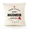 Housse de Coussin Premium Ingenieur d'amour - Coton Canvas Fairtrade Beige Idée Cadeau Décoration Canapé 40x40