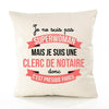 Housse de Coussin Premium Clerc de notaire Superwomen - Coton Canvas Fairtrade Beige Idée Cadeau Décoration Canapé